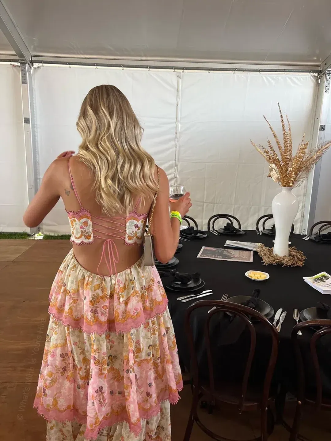 Zimmermann Laurel Frill Dress Pink Green Floral Size 2 / AU 12 for rent on The Volte - main image