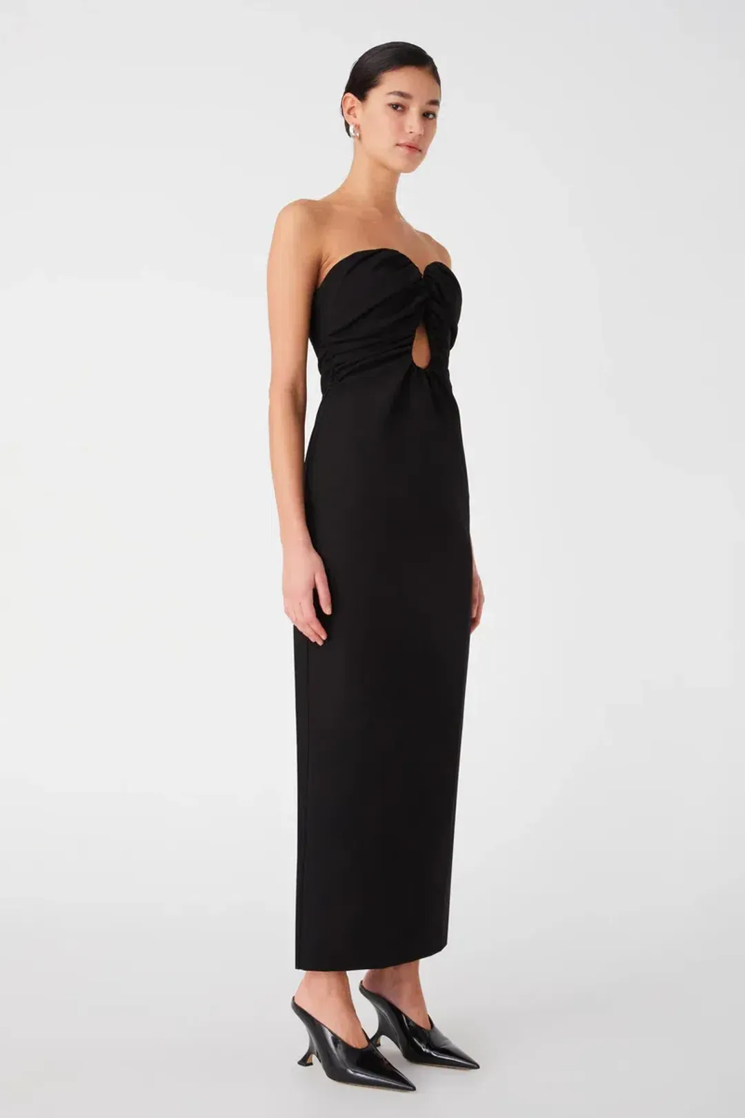 Misha Dani Strapless Maxi Dress in Black Size 10 for rent on The Volte - main image