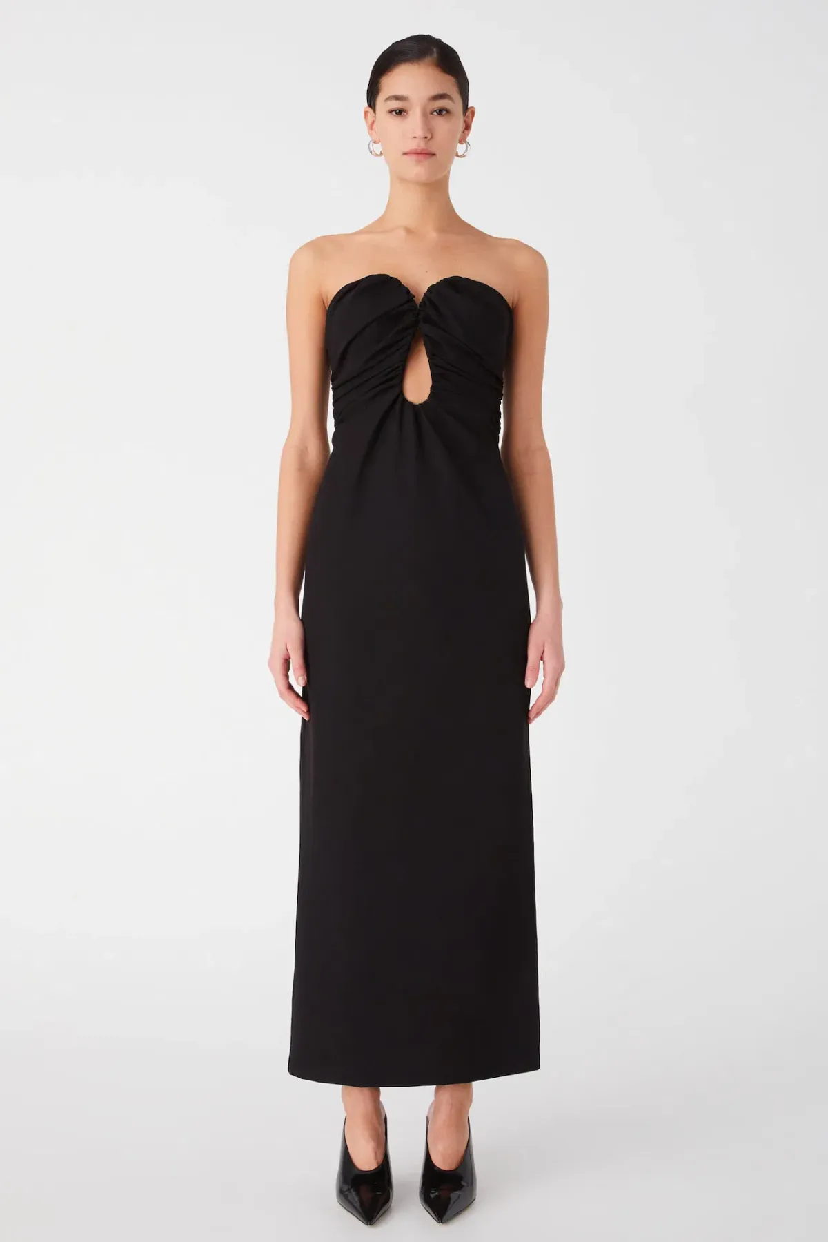 Misha Dani Strapless Maxi Dress in Black Size 10 - Image 1