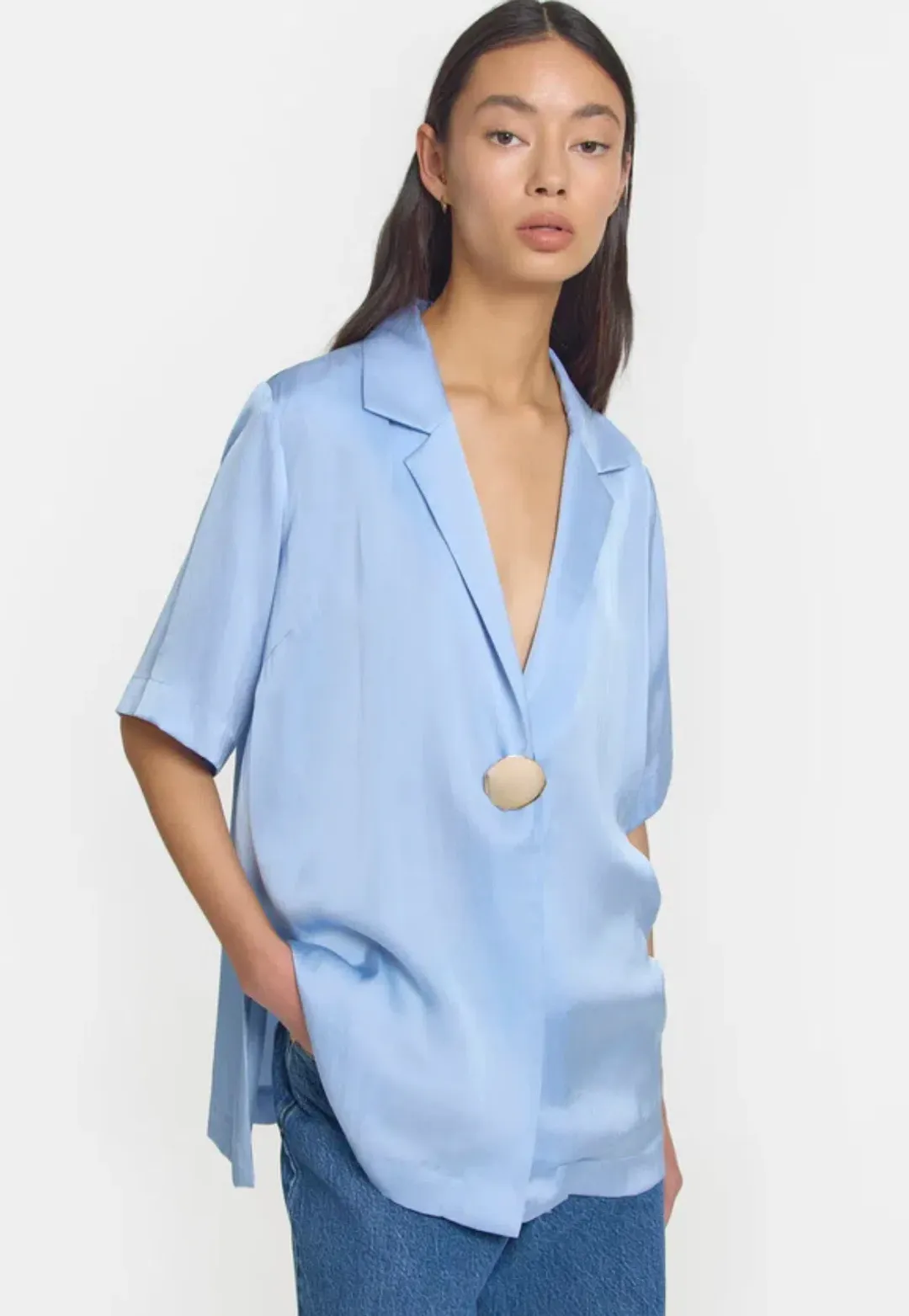 Viktoria And Woods Applause Shirt And Pilot Pant Set Hydrogen/Light Blue Size 4 / AU 14 for rent on The Volte - main image