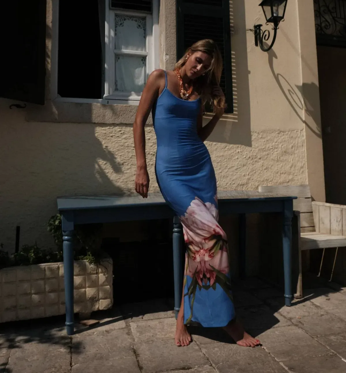 With Harper Lu Slip Dress Cobalt Peony Size S / AU 6 - Image 4