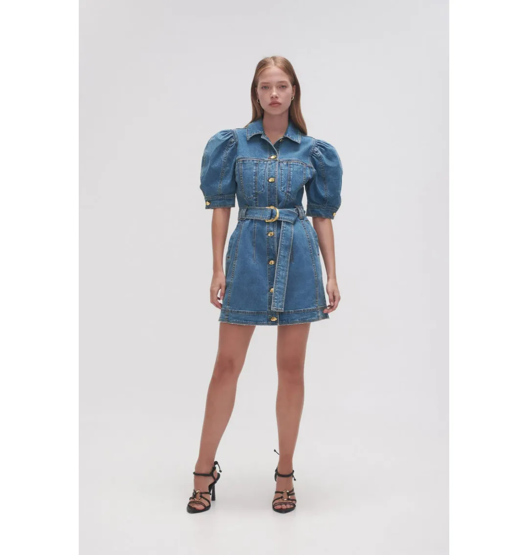 Aje Adriana Puff Sleeve Mini Dress 90's Wash Size AU 8 for rent on The Volte - main image