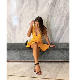 Zimmermann Super Eight Safari Mini Dress in Mango Size 0P / AU 6 for rent on The Volte - image 5