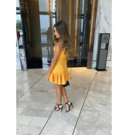 Zimmermann Super Eight Safari Mini Dress in Mango Size 0P / AU 6 for rent on The Volte - image 2