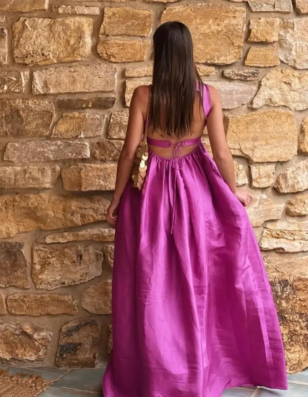 Oroton Strappy Sundress Magenta Size AU 10 for rent on The Volte - main image