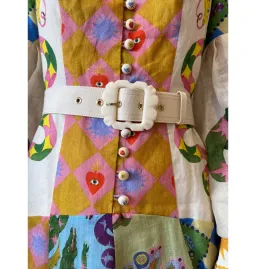 Alemais Lou Balloon Sleeve Shirtdress Multi Size AU 16 for rent on The Volte - image 3