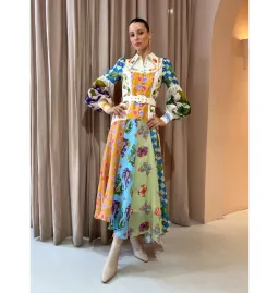 Alemais Lou Balloon Sleeve Shirtdress Multi Size AU 16 for rent on The Volte - image 1