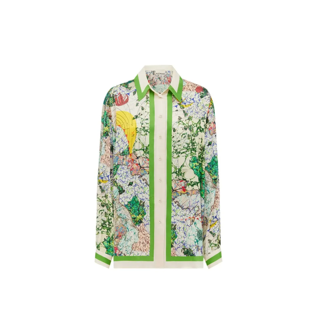 Alemais Odyssey Silk Shirt and Pant Set Multi Size AU 14 for rent on The Volte - main image