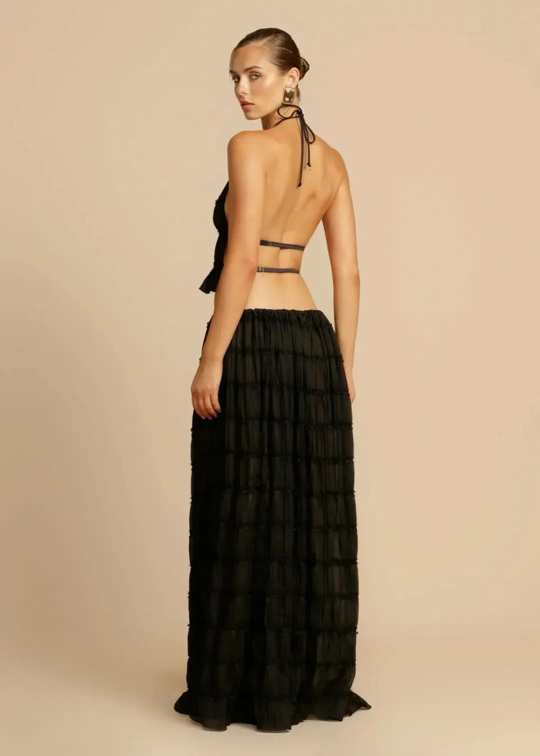 Arcina Ori Juliette Halter and Skirt Set in Black Size 8 for rent on The Volte - main image