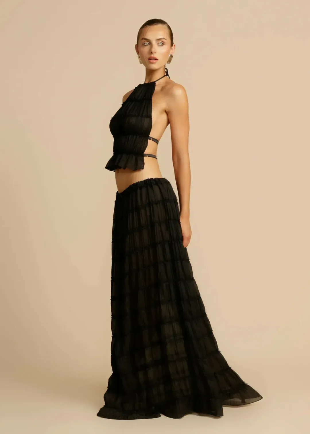 Arcina Ori Juliette Halter and Skirt Set in Black Size 8 for rent on The Volte - main image