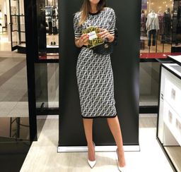 Fendi Monogram Knit Dress Size 6 for rent on The Volte - image 1