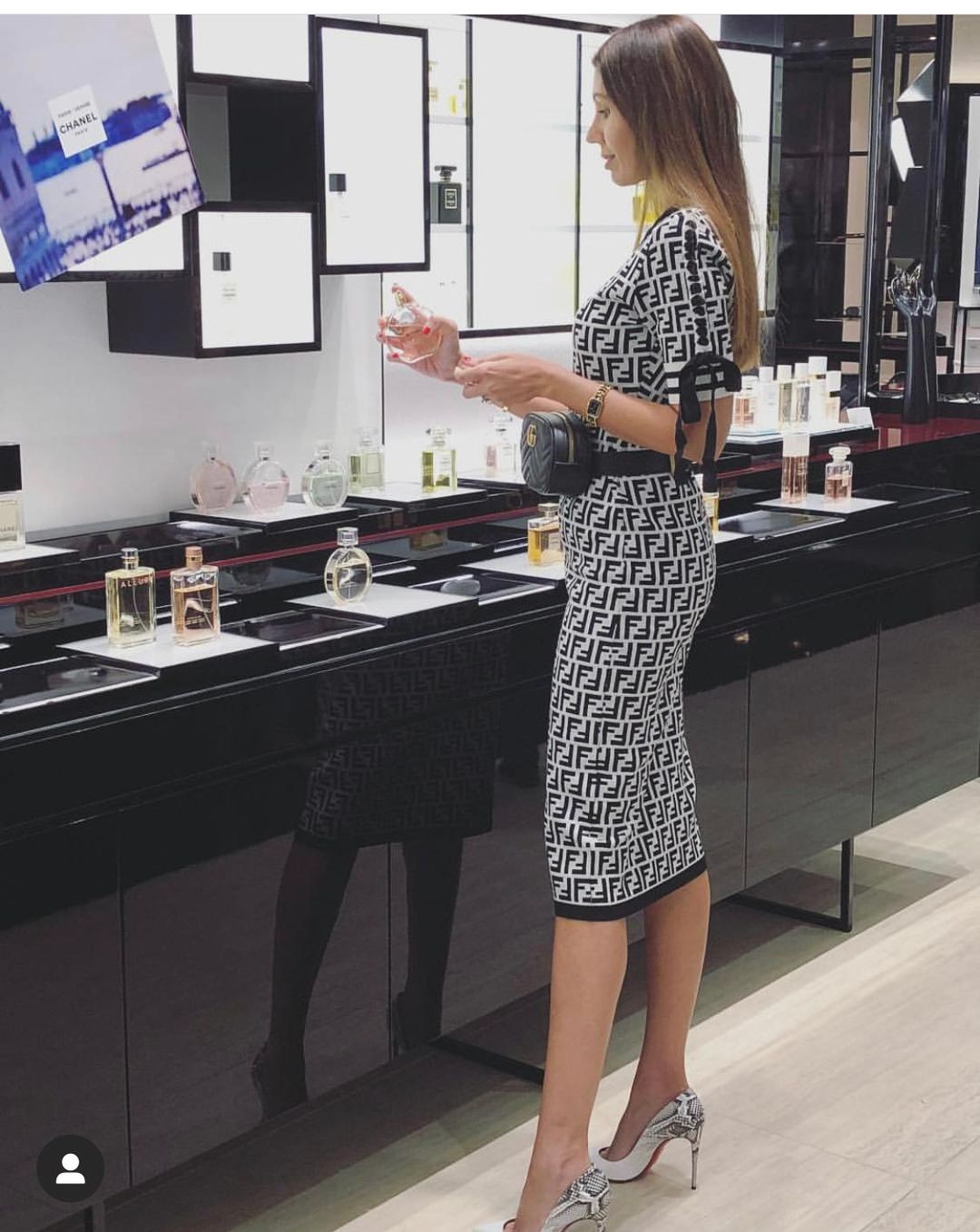 Fendi Monogram Knit Dress Size 6 for rent on The Volte - main image