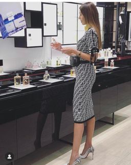 Fendi Monogram Knit Dress Size 6 for rent on The Volte - image 2