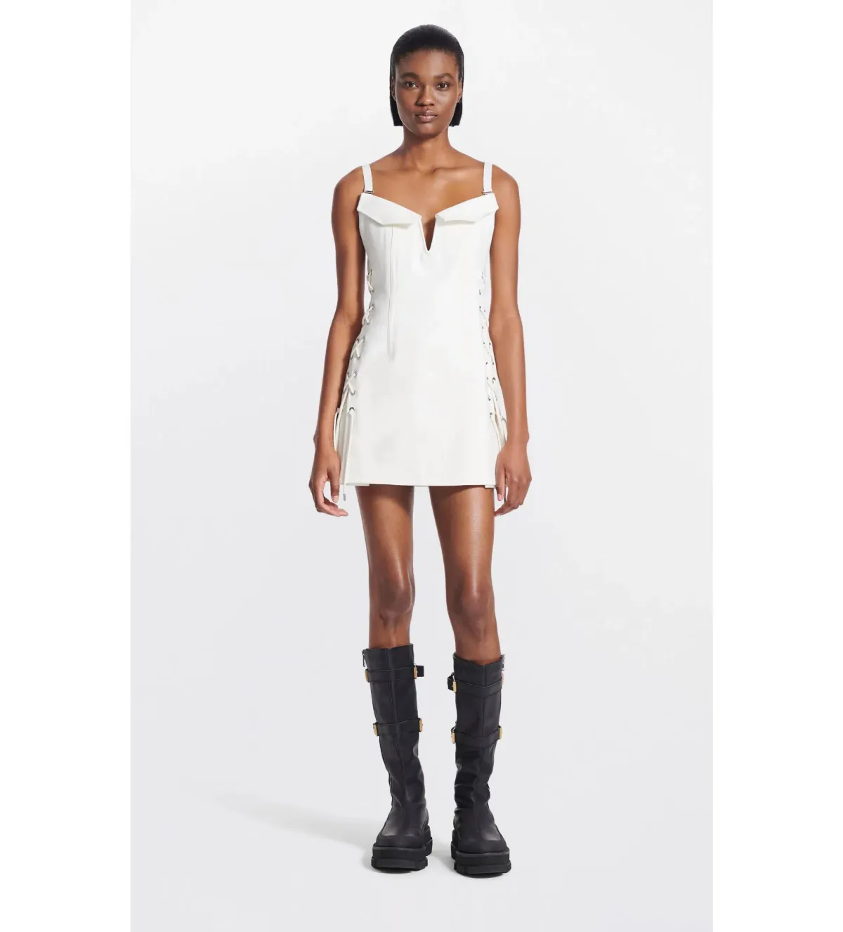 Dion Lee Laced Bonded Mini Dress White Size 10 - Image 1