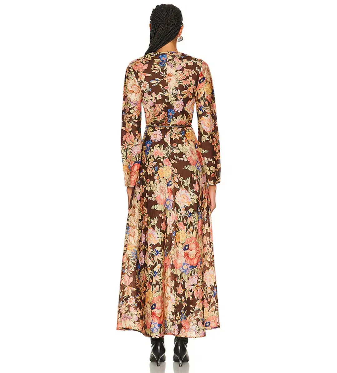 Zimmermann The August Bias Long Dress in Chocolate Floral Size 2 / Au 12 for rent on The Volte - main image