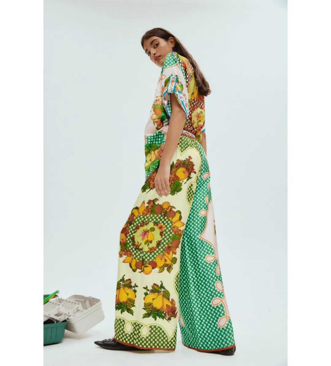 Alemais Lemonis Silk Shirt and Pant Set Multi Size 16 for rent on The Volte - main image