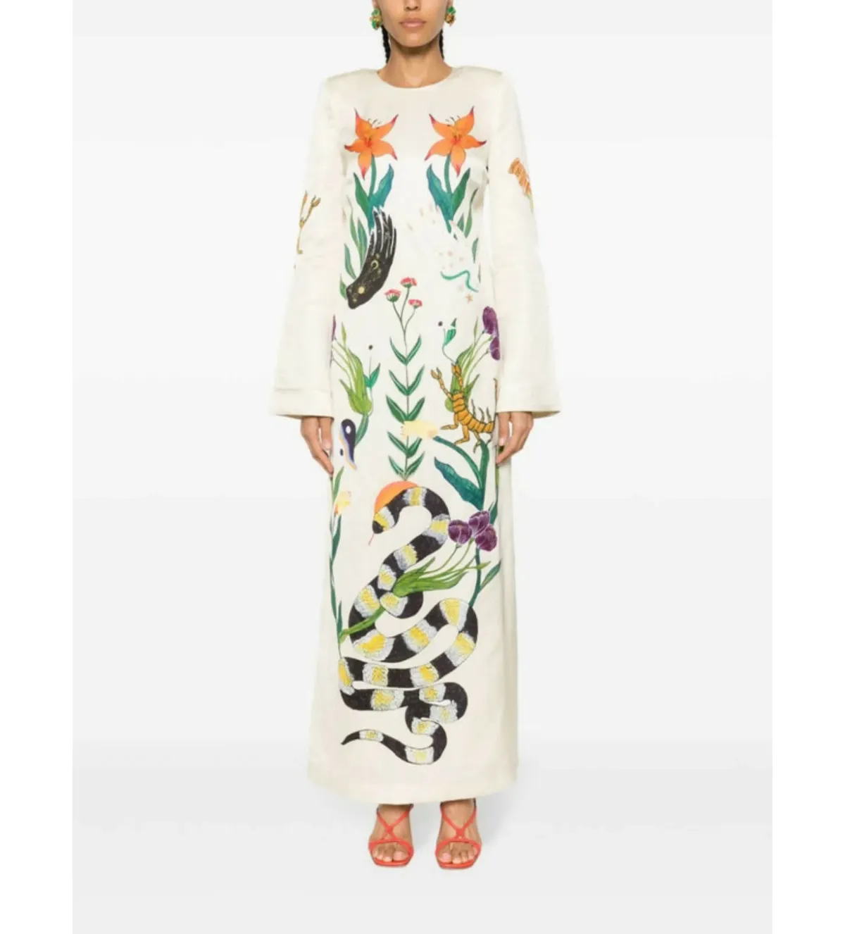 Alemais Zelda Midi Dress Champagne Multi/Print Size AU 16 - Image 2