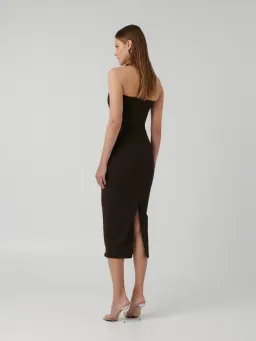 Effie Kats Meline Midi Dress Coffee Brown Size M / AU 10 for rent on The Volte - image 3