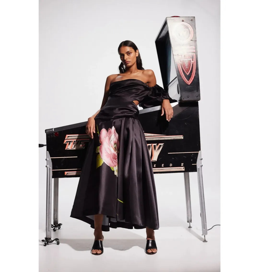 Alemais Regent Gown Noir Black Size AU 16 for rent on The Volte - main image