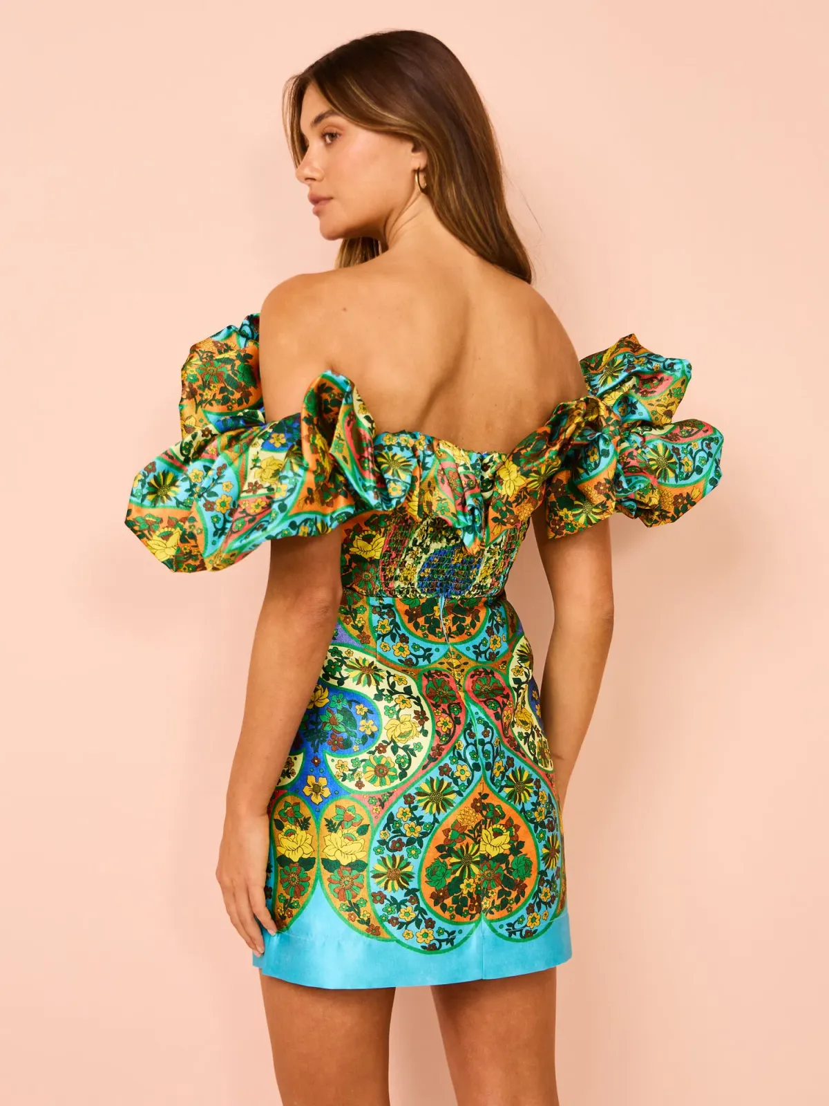 Alemais Sofie Off Shoulder Mini Dress In Multi Size 12 - Image 3