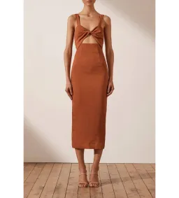 Shona Joy Simone Cut Out Dress Orange Size 12 for rent on The Volte - image 1