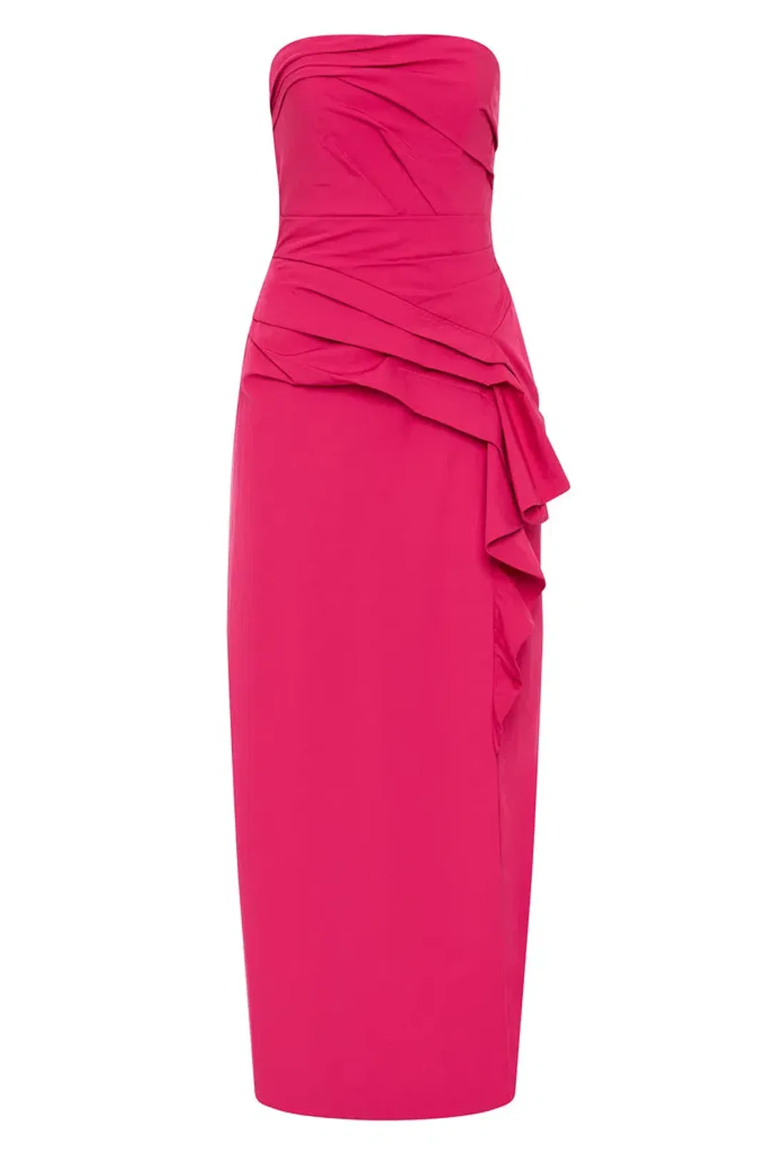 Aje Roma Draped Midi Dress in Magenta Size 10 for rent on The Volte - main image