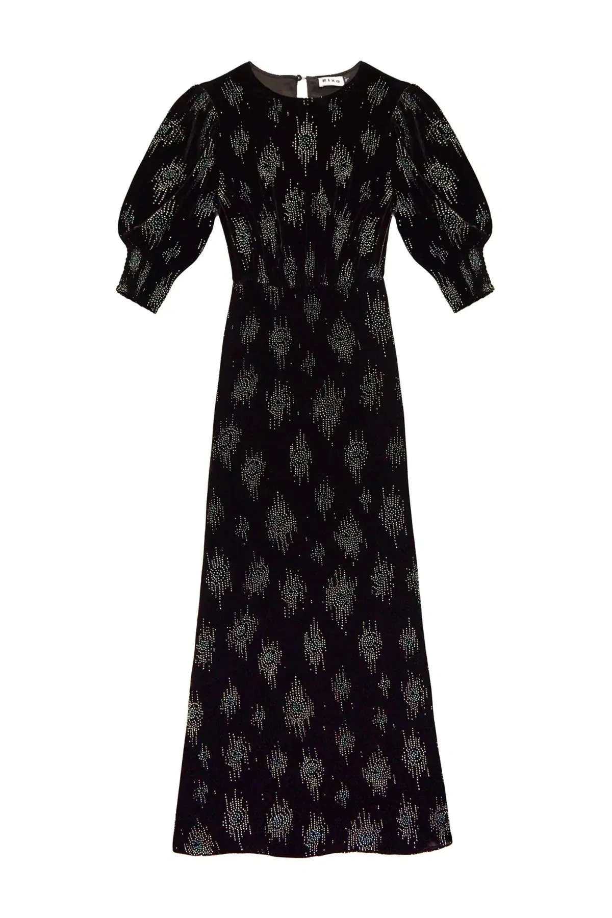 RIXO Lucile Velvet Droplet Glitter Midi Dress Black Size 6 - Image 6