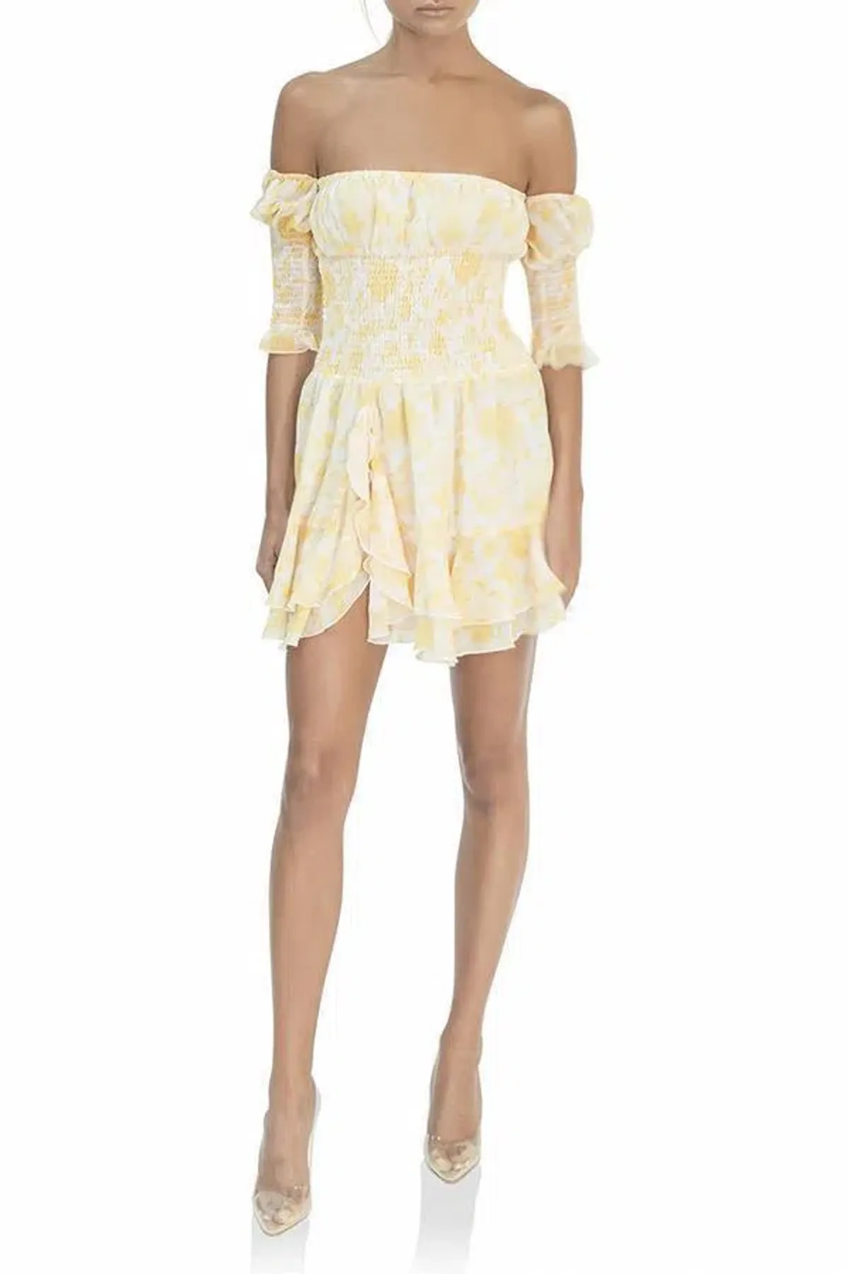 MISHA Quinnie Mini Dress Yellow Size 6/XS - Image 1