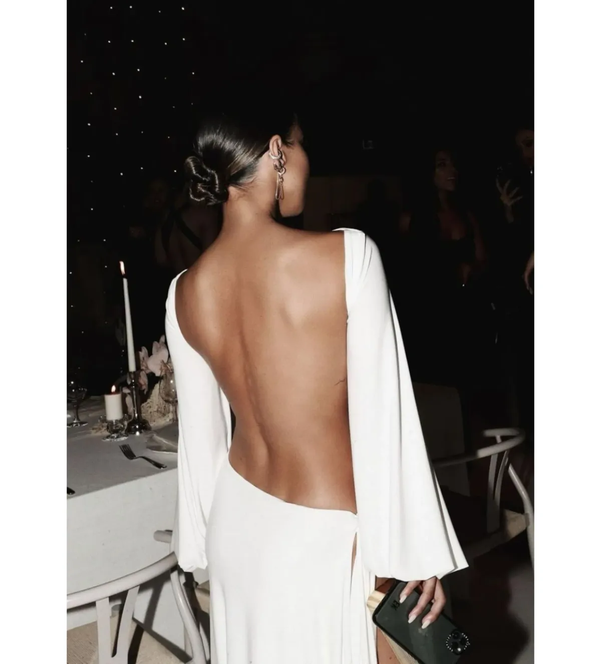 Effie Kats Gisele Gown Maxi Dress In Ivory Size 6 - Image 2