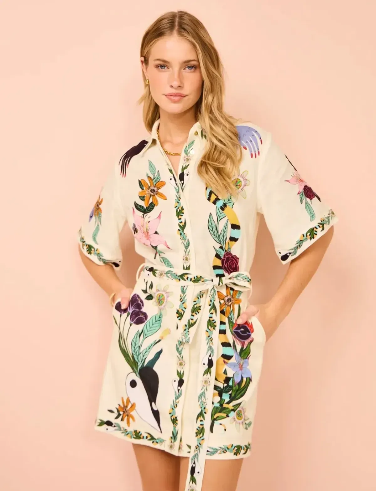 Alemais Meagan Mini Dress in Multi Print Size 10 - Image 1