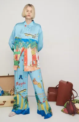 ALEMAIS ALL ABOARD SILK SHIRT AND PANTS SET S6-8 for rent on The Volte - image 1