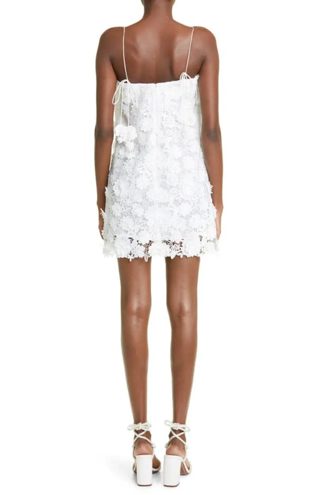 Zimmermann Raie Lace Flower Mini Dress Ivory Size 0P / AU 6P for rent on The Volte - main image