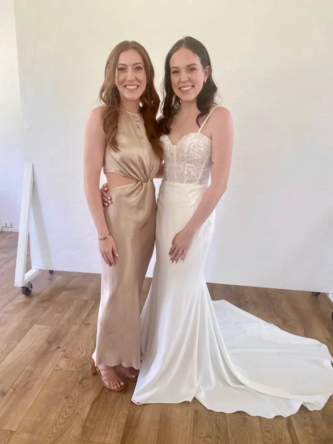 Shona Joy - La Lune Twist Front Sleeveless Midi Dress - Gold for rent on The Volte - main image