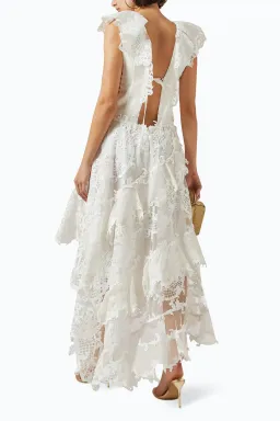 Zimmermann Coaster Corset Laced Gown In Ivory Size 0 / AU 8 for rent on The Volte - image 2