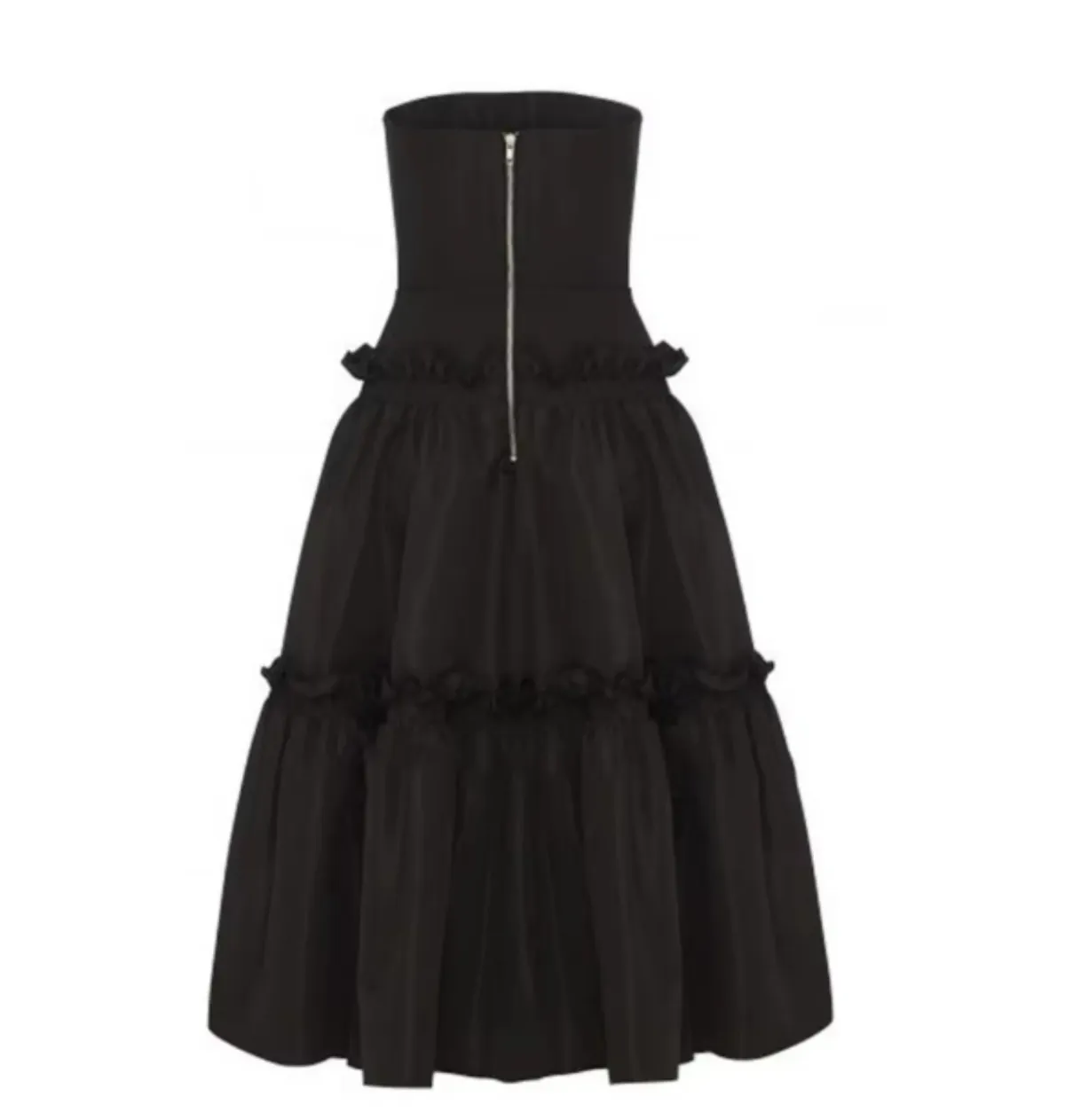 Alex Perry Strapless Ruffles Gown Black Size AU 4 - Image 3