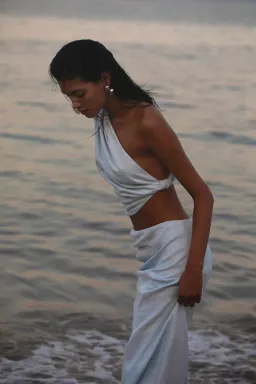 Sir The Label Iris Knot Top and Asymmetric Midi Skirt Set Light Blue Size 1 / AU 8 for rent on The Volte - image 5