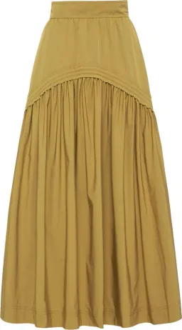 Aje Cosmos Drawstring Midi Skirt in Olive Green Size 10 for rent on The Volte - image 3