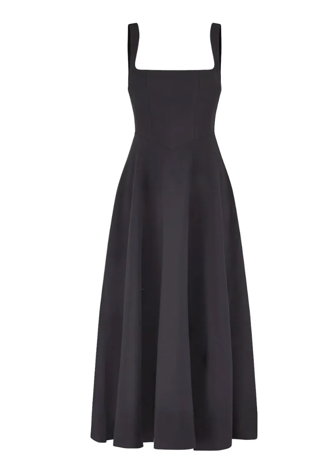 Odd Muse The Ultimate Muse High Waist Square Neck Midi Dress Black Size 10 for rent on The Volte - main image