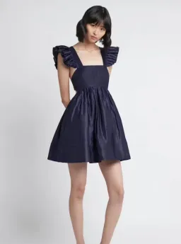 Aje Revitalise Frill Mini Dress Washed Indigo Size XS / AU 6 for rent on The Volte - image 4