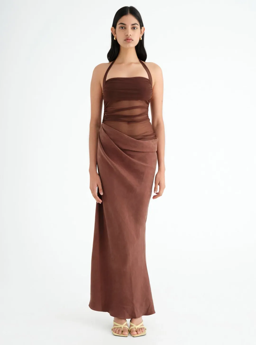 Benni Gina Maxi Dress Chocolate Size 8 for rent on The Volte - main image