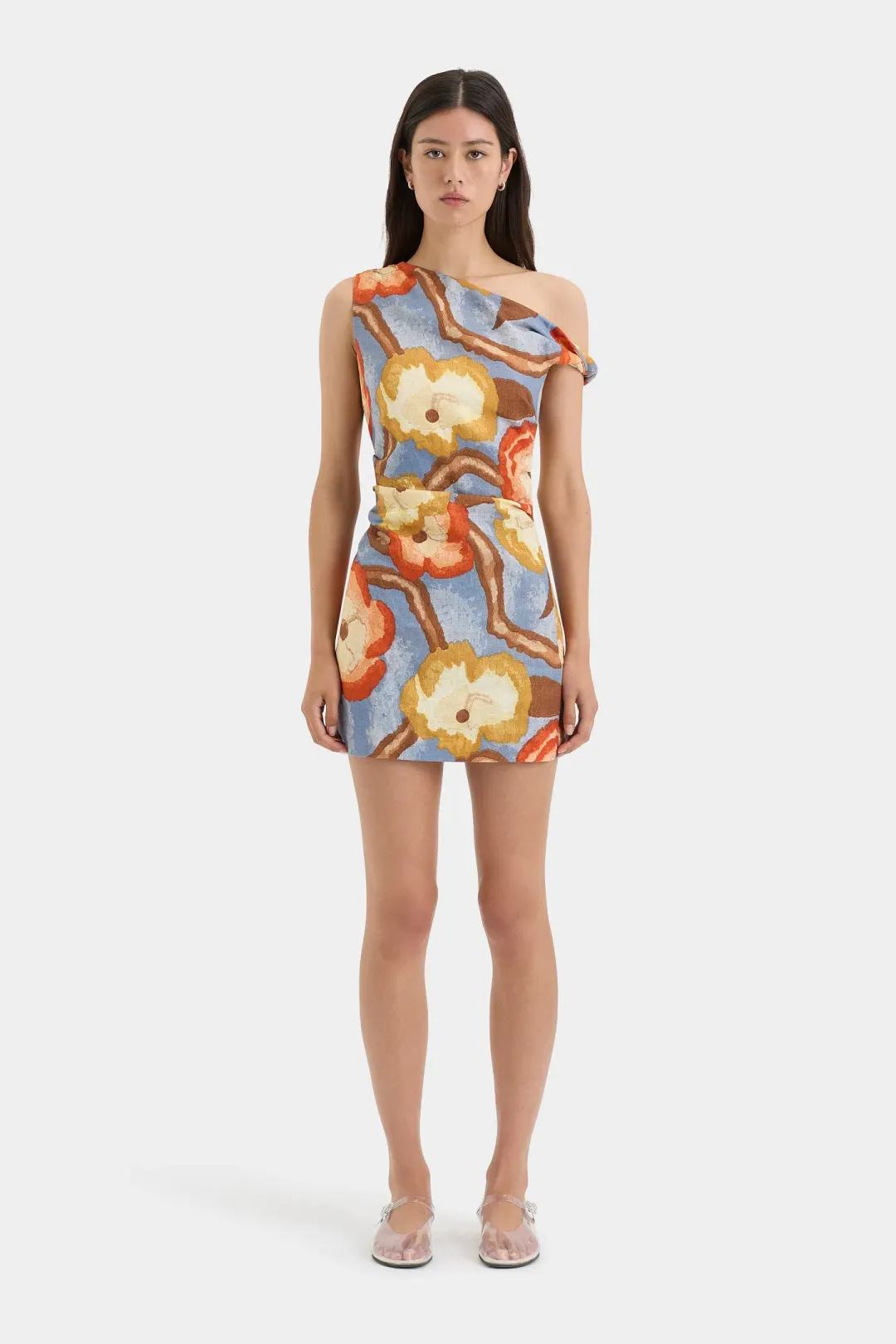 Sir the Label Avery Twist Mini Dress Camellia Print Size 12 for rent on The Volte - main image