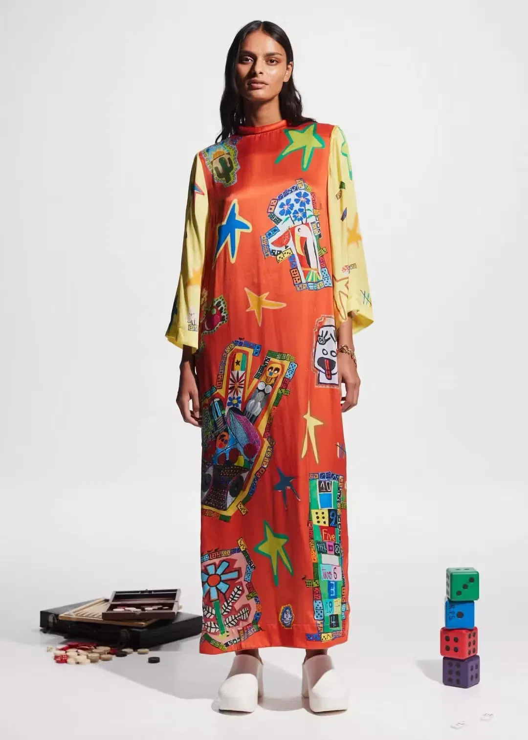 Alemais Players Midi Dress Multi Size 10 for rent on The Volte - main image