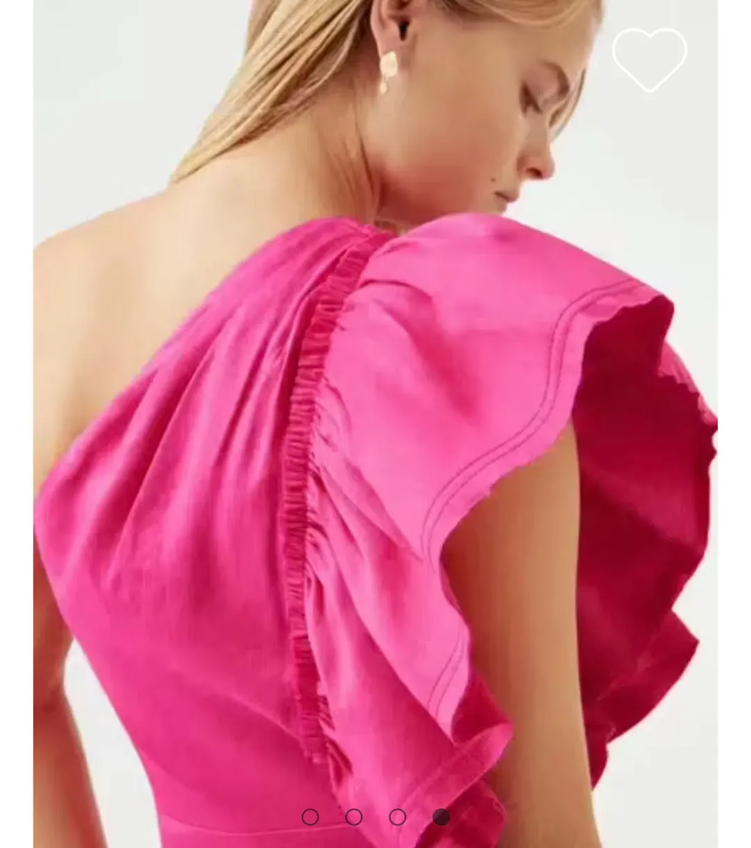 AJE Bonjour Asymmetric Midi Dress Fuschia Pink Size 16 for rent on The Volte - main image