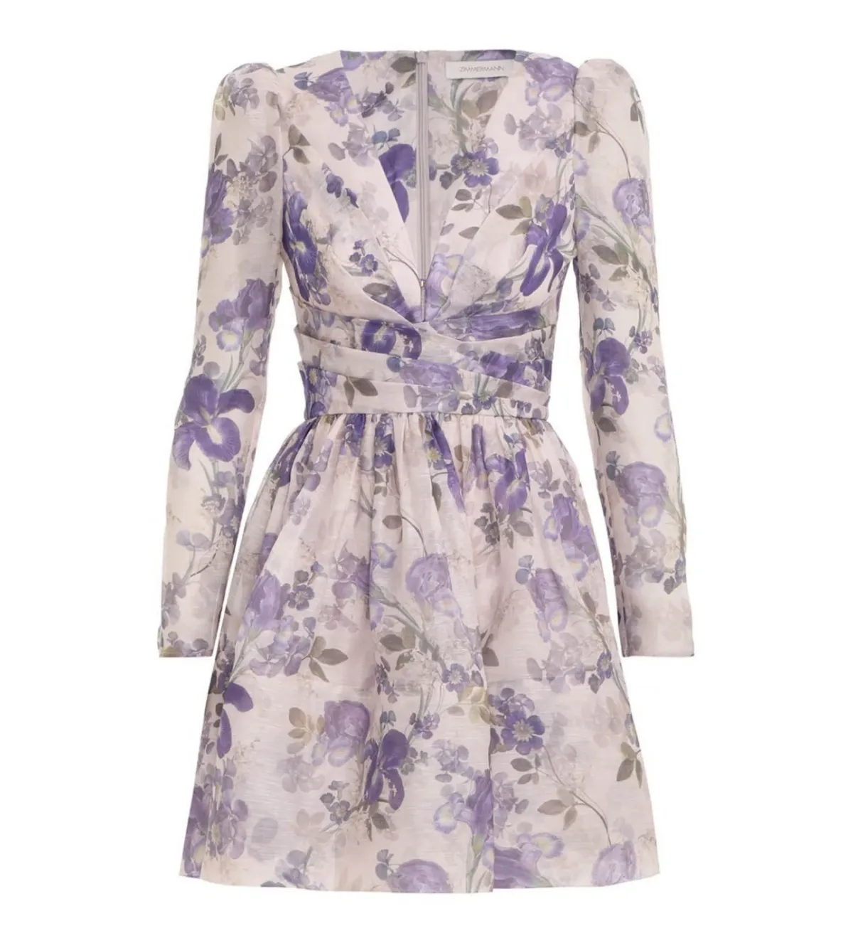 Zimmermann The Lyrical Cross Over Mini In Blue Iris Cream Size 0/ Au 8 - Image 2