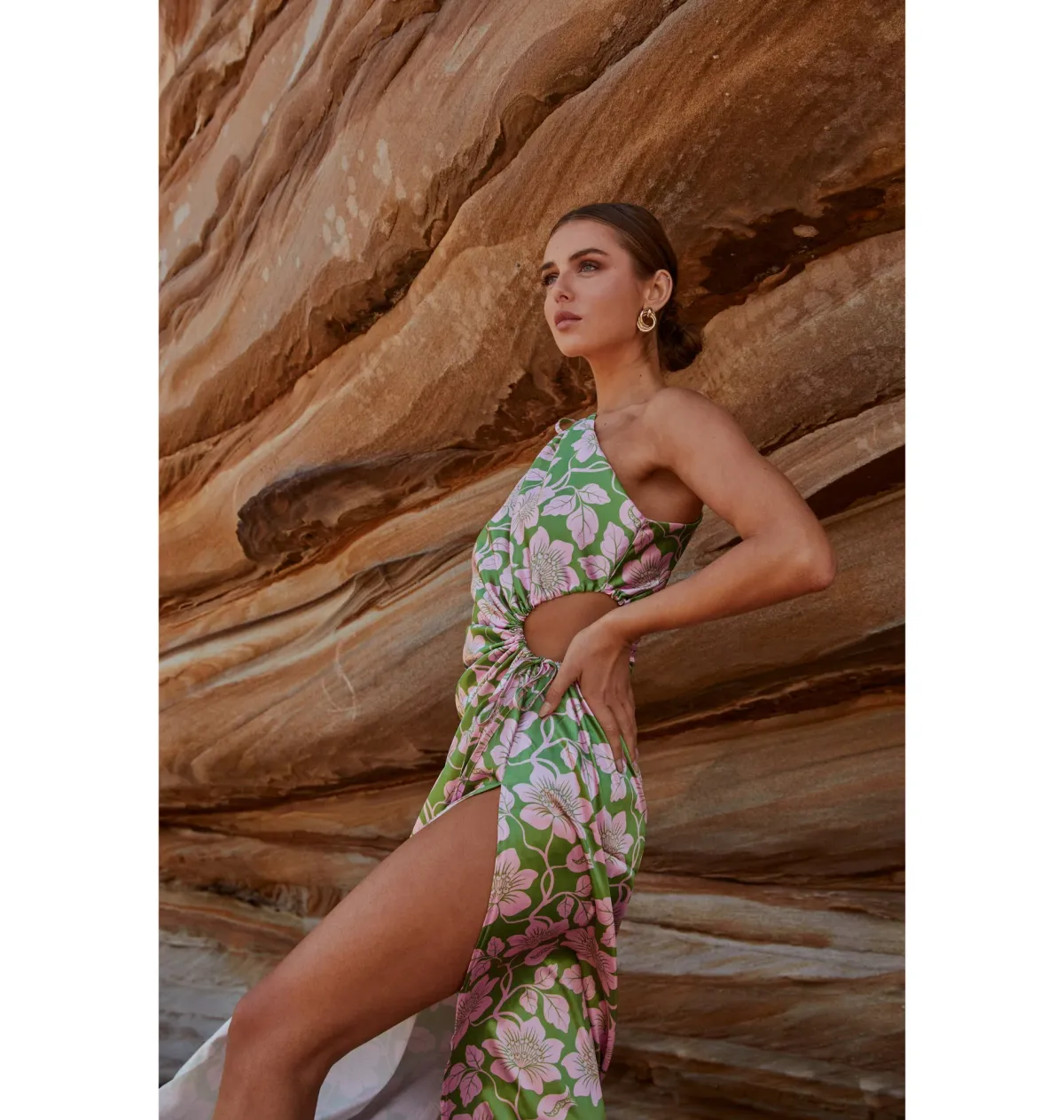 Sonya Moda Nour Forever Maxi Dress Floral Green Size AU 10 - Image 3