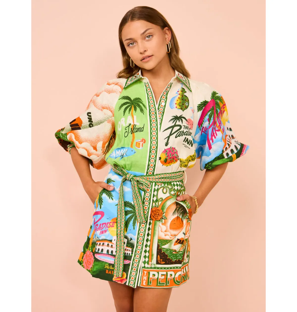 Alemais Paradiso Mini Dress Multi Size AU 14 - Image 2