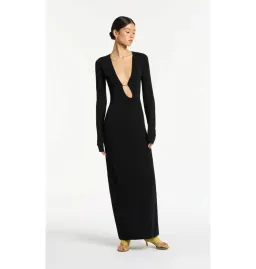 Sir the Label Kinetic Beaded Long Sleeve Maxi Dress Black Size AU 8 for rent on The Volte - image 1