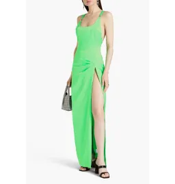 Rotate By Birger Christensen Satin Maxi Dress Neon Green Size AU 8 for rent on The Volte - image 1