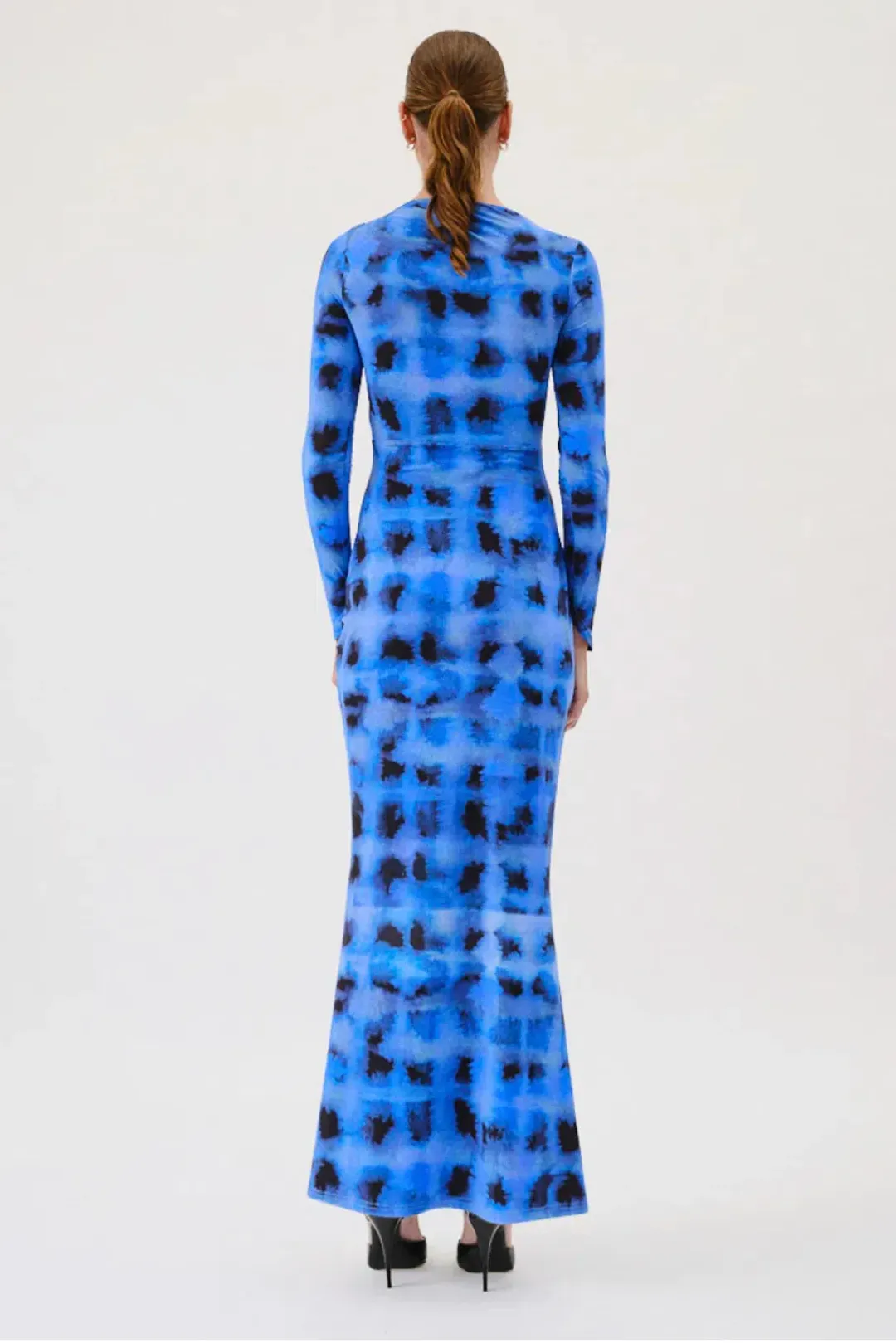 Suboo Shibori Long Sleeve Ruched Maxi Dress Blue Size S / AU 8 for rent on The Volte - main image