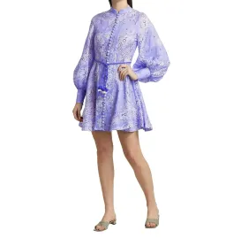 Zimmermann Violet Button Up Mini Dress Purple Size 1 / Au 10 for rent on The Volte - image 2